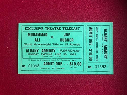 1975, Muhammad Ali, ingressos para transmissão de teatro não usados ​​- ingressos para boxe