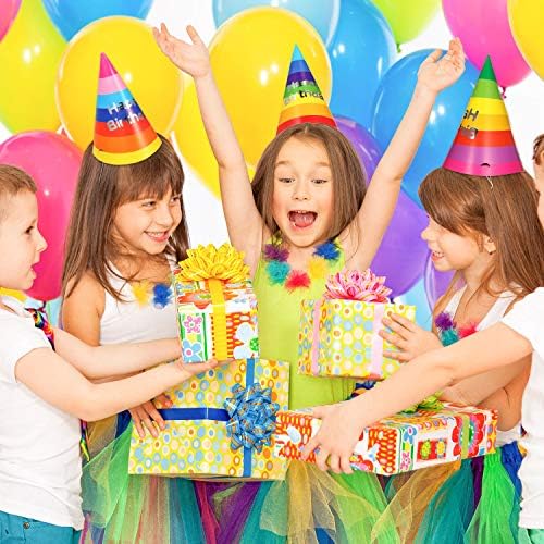 Outus 20 peças Rainbow Party Hats Birthday Party Cone Hats Rainbow Birthday Hats for Kids Adults
