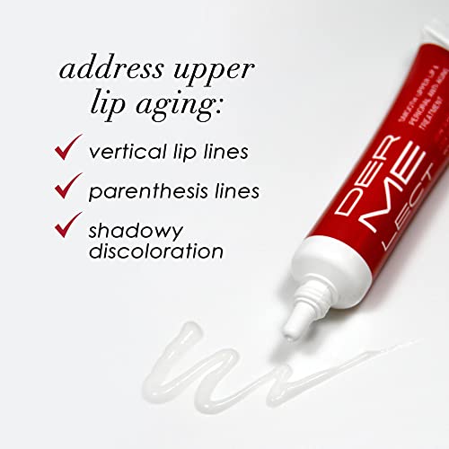 DermElect liso Lip Upper Lip Antiveling Cream - com ácido hialurônico, colágeno, retinol, creme de clareamento e suavização para