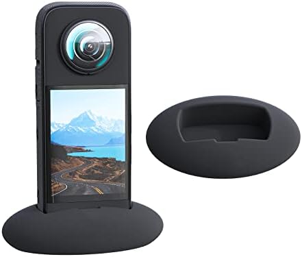 Joysog Silicone Desktop Base para Insta360 X3 Câmera de ação panorâmica, suporte de proteção vertical para vídeo selfie