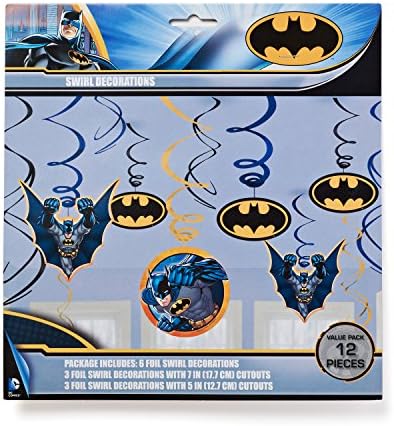 American Greetings Batman Party Supplies Holding Swirl Decorações, 12 acusações