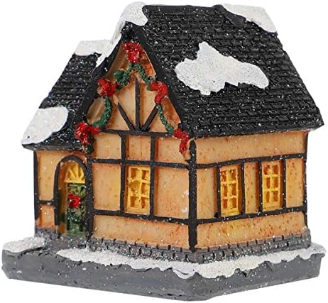 Decoração vintage decoração de nuobester Decoração vintage Light Up Scene Christmas Village House Mini Village Houses