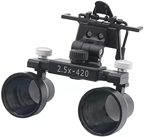 Totou Binocular Dental Loupe 2.5x Lente óptica com lupa de clipe-on Loupe