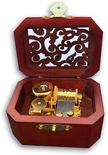 Binkegg Play [meu vizinho T0toro] Brown Color Wooden Hollow Out Wind Up Music Box com movimento musical Sankyo