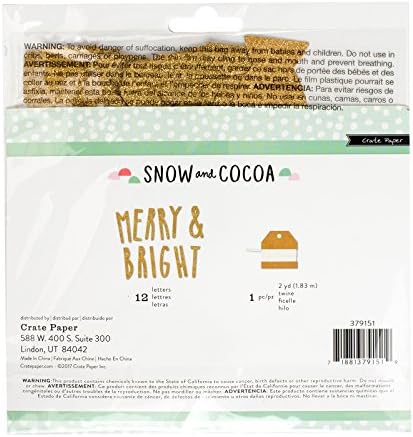 American Cra -Crate Paper Snow & Cacau Banner de Goldes de ouro de 10 peças