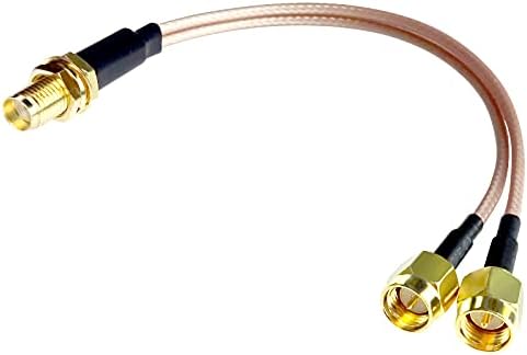 Goupchn Antena Splitter Cable SMA fêmea para feminino para machos de SMA dual 15cm/6 de baixa perda RG316 y Splitter