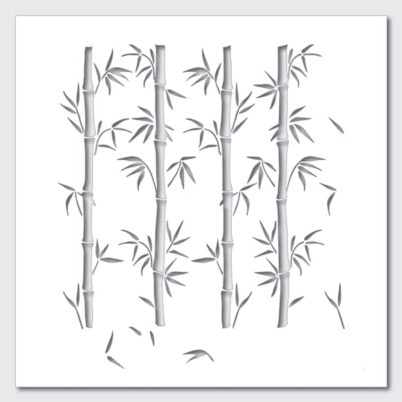 Árvores de bambu ALLOVISTO -Padrão repetível de melhor vinil grande estênceis para pintar em madeira, tela, parede, etc.