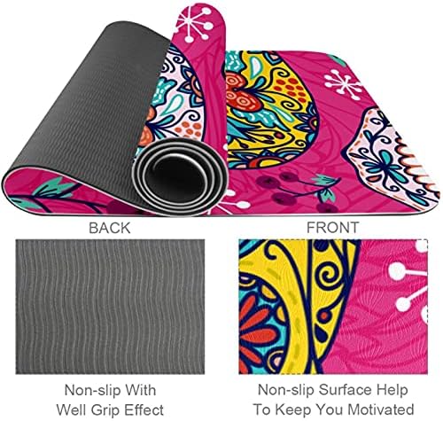 México Sugar Skull Extra Grosso Mat de Yoga - Eco Friendly Longe Exercício e Fitness Mat Treping Tapete Para todo