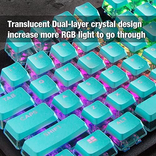 Gunmjo Crystal Pudding Keycap para teclado para jogos com interruptores de cereja MX, ABS Translúcia Capas de teclas para