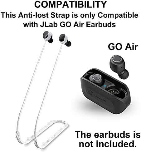 Smaate Anti-Perd Strap Compatível com fones de ouvido sem fio jlab Go Air, cordão de silicone macio para anti-quedas