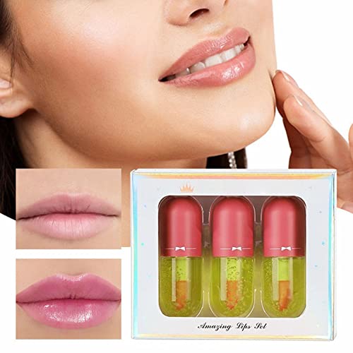 Lips Sabors cor líquido líquido Mini pacote de três peças Rico tinta lábio líquido aloe hidratante e hidratante Óleo de