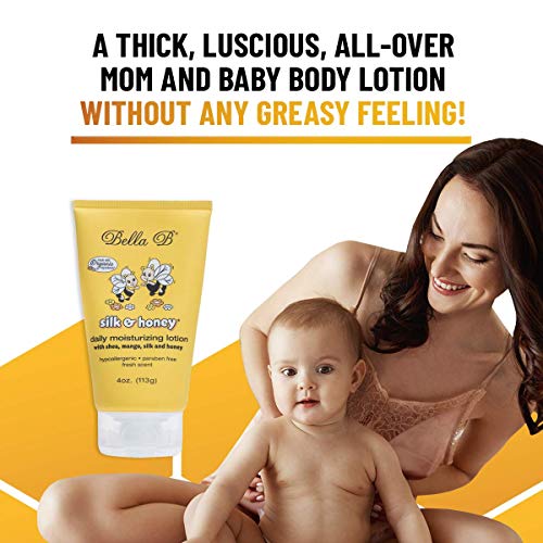 Bella B Silk & Honey 4 Oz - Loção de bebê - Baby Bella - Loção de gravidez - Manteiga de barriga para gravidez - Creme de gravidez