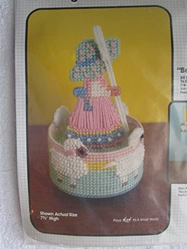 Becky com cordeiros giratórios kit de bordado de caixa de música