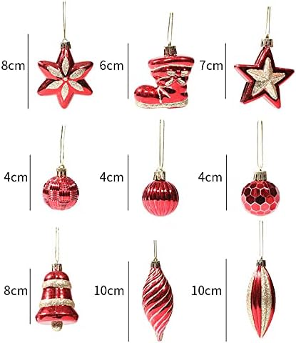 Ornamento de Bolas de Natal da FGYSFT - 42 PACK Special Shape Special Decorativo BauBles Reutilizável, Arnato de traje de traje