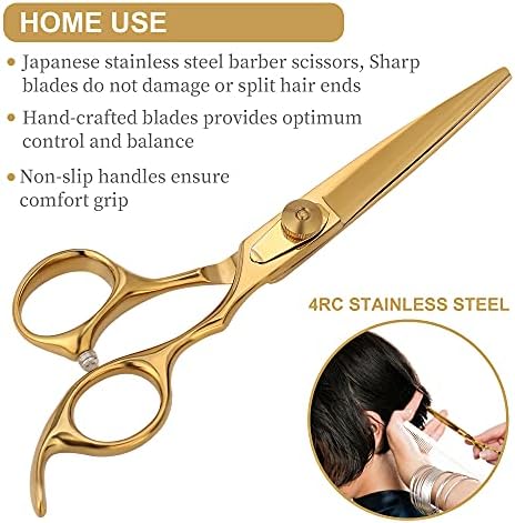 Airewsa Golden Cutting Scissors Profissional Aço inoxidável premium tesouras para corte de cabelo para casa de cabeleireiro