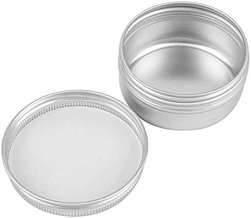 FORAINEEMEAN 60 pacote de 1,7 oz / 50ml latas redondas em alumínio de alumínio com tampas superiores de parafuso - recipientes