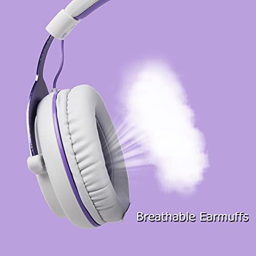 Letton Gaming Headset para PS4, PC, celular, cancelamento de ruído com fones de ouvido com MIC Retracável e Flexível e Memuros de