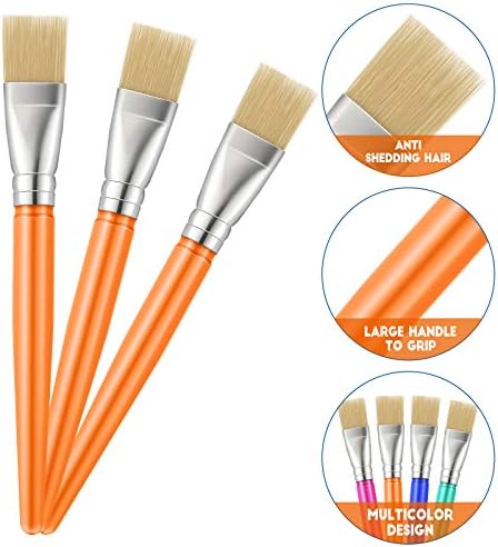 Pincéis de tinta de ponta plana Pincéis grandes de cerdas planas Conjunto de crianças pinturas coloridas variadas com suprimentos de