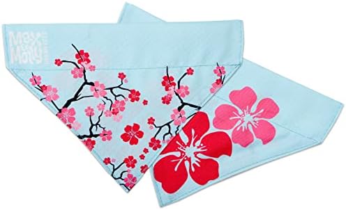 Max & Molly reversível Bandana de tecido para cães e gatos, tecido lavável macio, design sem gravata, colarinho de estimação