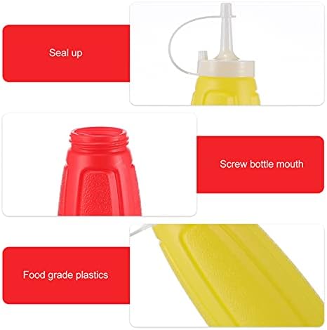 Toyvian 4pcs Squeeze molho garrafa com torção na tampa de tampas- Dispensadores de topo Reciliável Recolvável Recolante