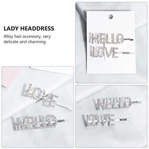 Clipes de cabelo feminino de Lalafina 1 par de festas diamante meninas casamento reto cintilão de cristal bobby barrettes