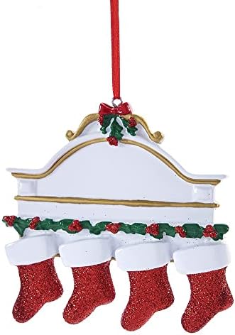 GROSTCHraft 663930 Christmas Quatro ornamentos de meia, 0,43 polegadas, poli resina