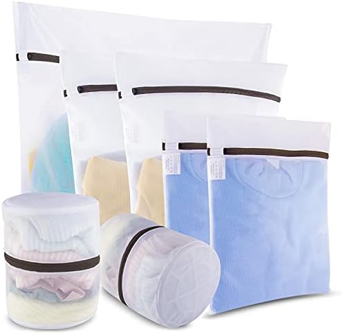 Conjunto de 7 sacos de lavagem de malha de lavander