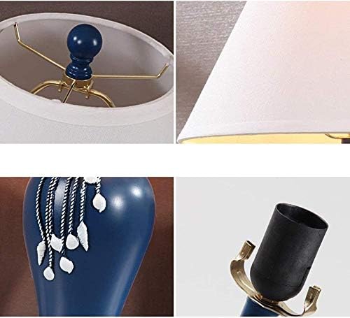 Lynlyn Durável Lâmpadas de mesa Lâmpadas de mesa Moderna resina azul led de mesa de mesa Led de mesa de mesa de cama Lâmpada