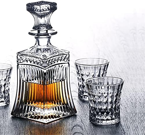 Whisky Decanter Set Decanter Glass & 4 Whisky Glasses - Ideia para homens para homens