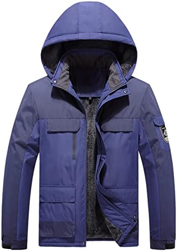 Casaco de outono de ADSSDQ para homens, roupas de lareira longa de manga longa Men Windbreaker Men Winter Full Zip Colorblock