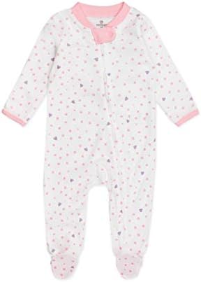 Honestbaby Baby Girls de pacote de 2 algodão orgânico Pijama Sono & Play