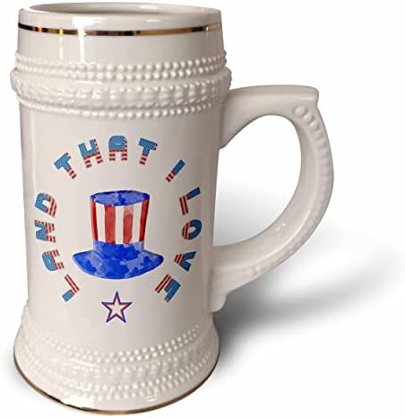 3drose terras para as quais eu amo o Dia da Independência, elegante presente patriótico. - 22 onças de caneca