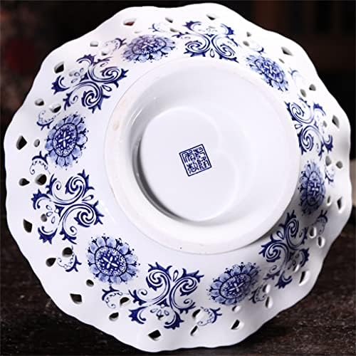 Cxdtbh azul e branco Cerâmica Holada Placa de frutas altas Jingdezhen Porcelana Basket Candy Plate Chinese Style Chinese