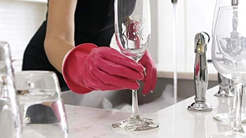 Casabella Premium Waterblock Luvas de limpeza - 2 par rosa - Pequeno