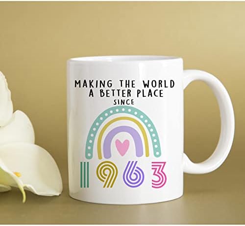 Alicarr 60th Aniversário Presentes Mulheres - 1963 Presentes de aniversário para mulheres caneca de café - 60 Aniversário Caneca