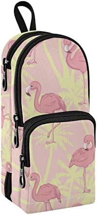 Vnurnrn flamingos case de lápis bolsa de grande capacidade caneta caneta fofa bolsa de lápis 3 compartimentos bolsa de