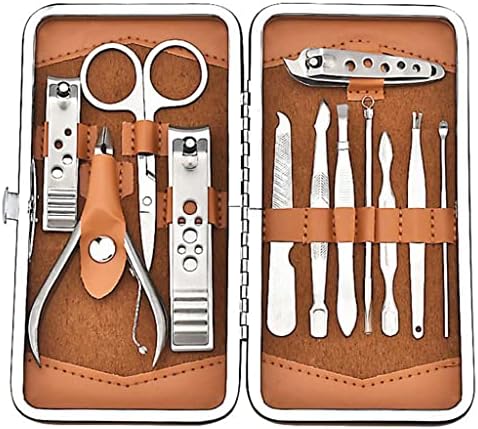 BKDFD Scissors Clippers de unhas Conjunto de aço inoxidável 12 pedaços de cortador de unhas Ferramentas de pedicure Kit de