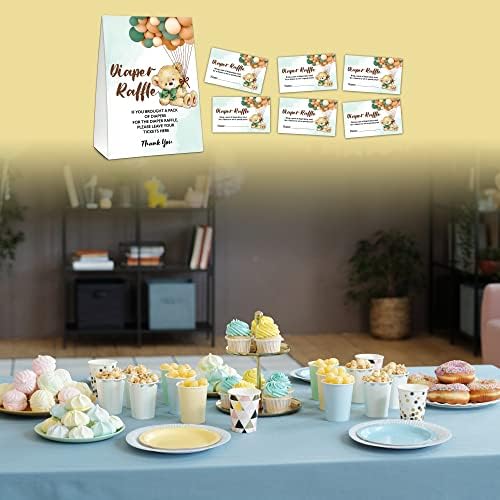 Kit de jogo de chá de bebê de fraldas utaesg, balões urso de fraldas rifas, podemos aguardar o gênero revelar decorações