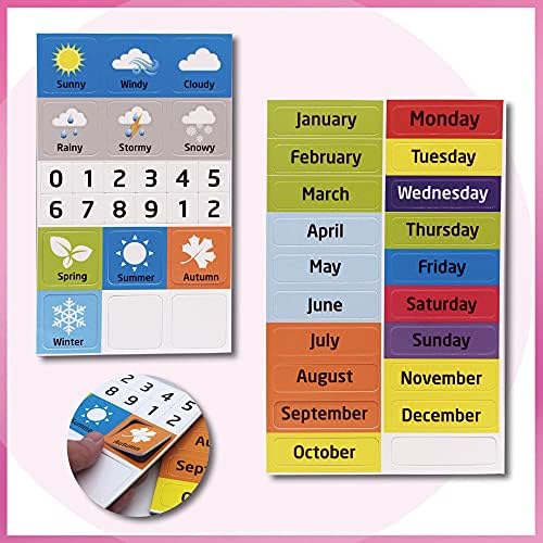 Calendário magnético Kikoskool Kids - meu primeiro calendário magnético diário - calendário de frigorífico em sala