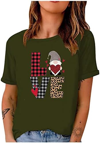 Gnomos Dia dos Namorados T Camisetas Presentes para Mulheres Leopardas LOOPARA AMOR PRIMEIRA DE CELIMENTO TOPS CREVELHA CAMPA DE