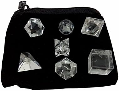 WholesaleGemshop - Clear Crystal Quartz Shape Geométrico Conjunto com bolsa