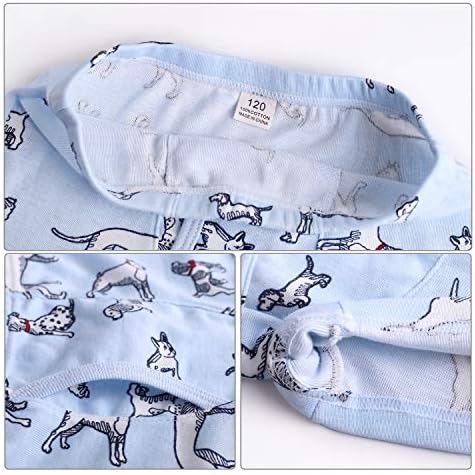 Taxzode Fenhant Little Boys Cotton Soft Cotton Briefs Dinosaur Truck Tubarão bebê Crianças de crianças íntimas 6-8-9 pacote