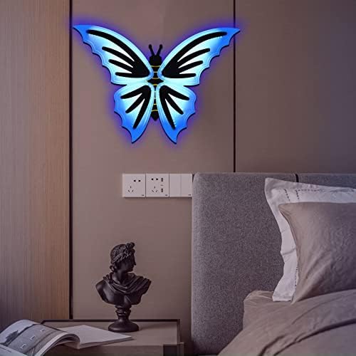 Luz de arandela de parede LED, luzes de parede do quarto da borboleta, lâmpada de parede de arte para o hotel de corredor