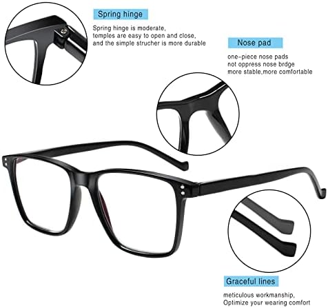 Henotin 5 Pack Leiting Glasses Light Blocking Retro Leitores leves de dobradiça de primavera para homens Mulheres