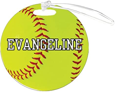 Softball Evangeline personalizável 4 polegadas reforçada Bagagem de bagagem de bagagem Adicione qualquer número ou