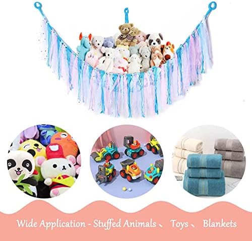 Hammock de armazenamento de animais de pelúcia ou rede de brinquedos macram