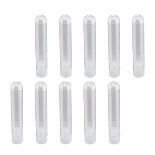 OTHMRO 100pcs Tubos de teste de plástico transparente com tampas brancas, mini -teste de 12 mmx60mm com tampas, para miçangas de jóias
