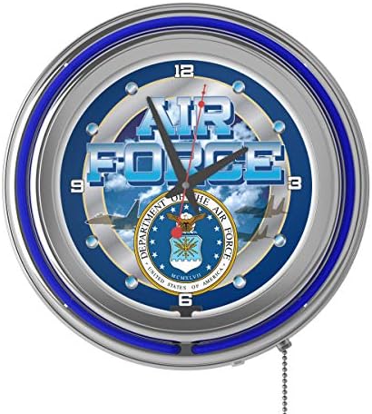 Relógio de neon da Força Aérea dos Estados Unidos - 14 polegadas de diâmetro