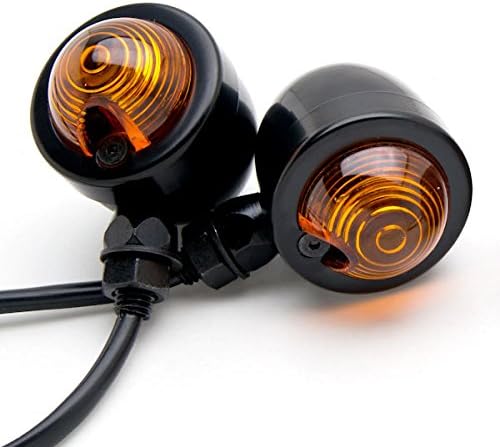 KRATER MOTORCYCHE 2 PCS Black Amber Turn Signals Lights Compatível com Kawasaki Eliminator BN 125 250 600 900