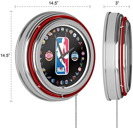 LOGO NBA 30 Equipe Chrome Double Ring Neon Clock